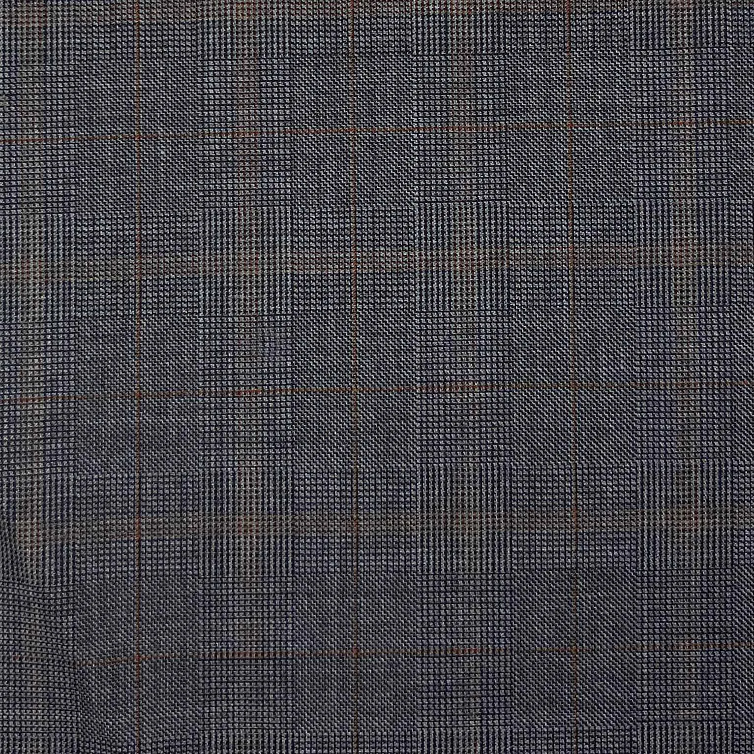 Dark Grey With Rust Prince Of Wales Glen Plaid