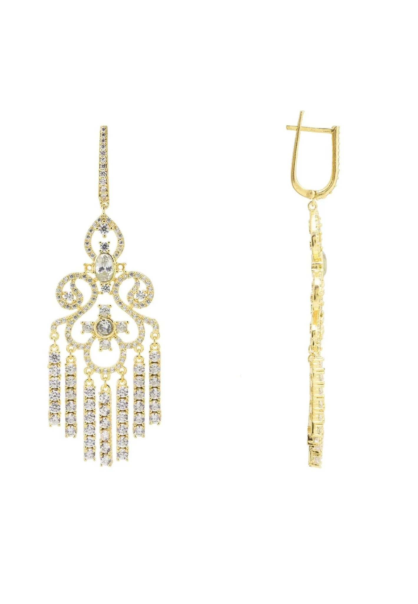 Deco Chandelier Drops Earrings Gold