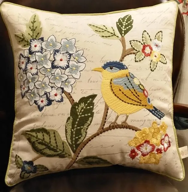 Decorative Throw Pillows, Bird Throw Pillows, Pillows for Farmhouse, Sofa Throw Pillows, Embroidery Throw Pillows, Rustic Pillows for Couch