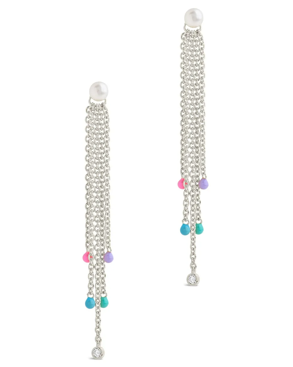 Delmare Enamel & Pearl Dangle Earrings