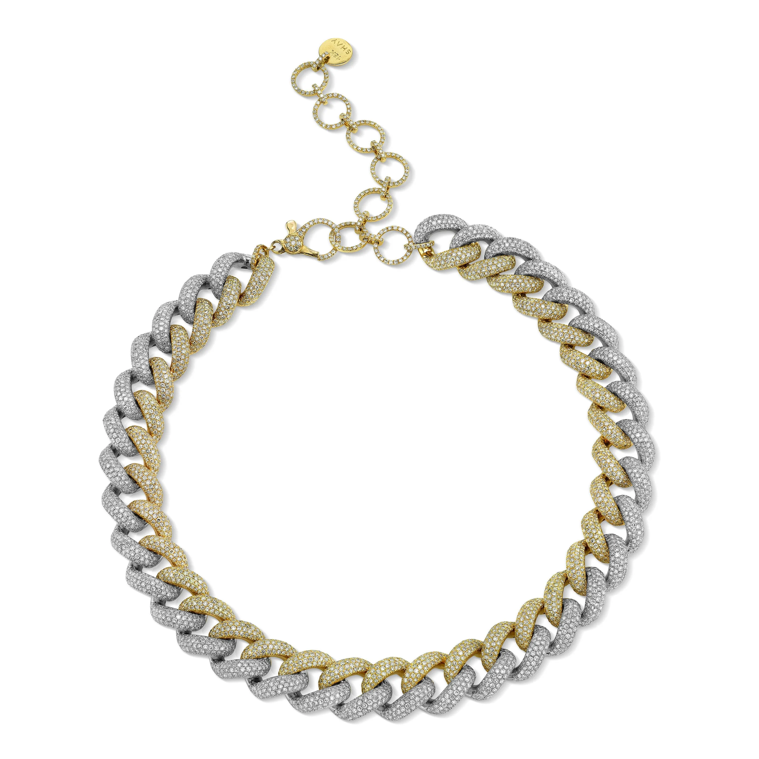 DIAMOND TWO-TONE JUMBO PAVE LINK NECKLACE