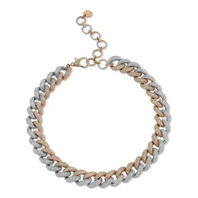 DIAMOND TWO-TONE JUMBO PAVE LINK NECKLACE