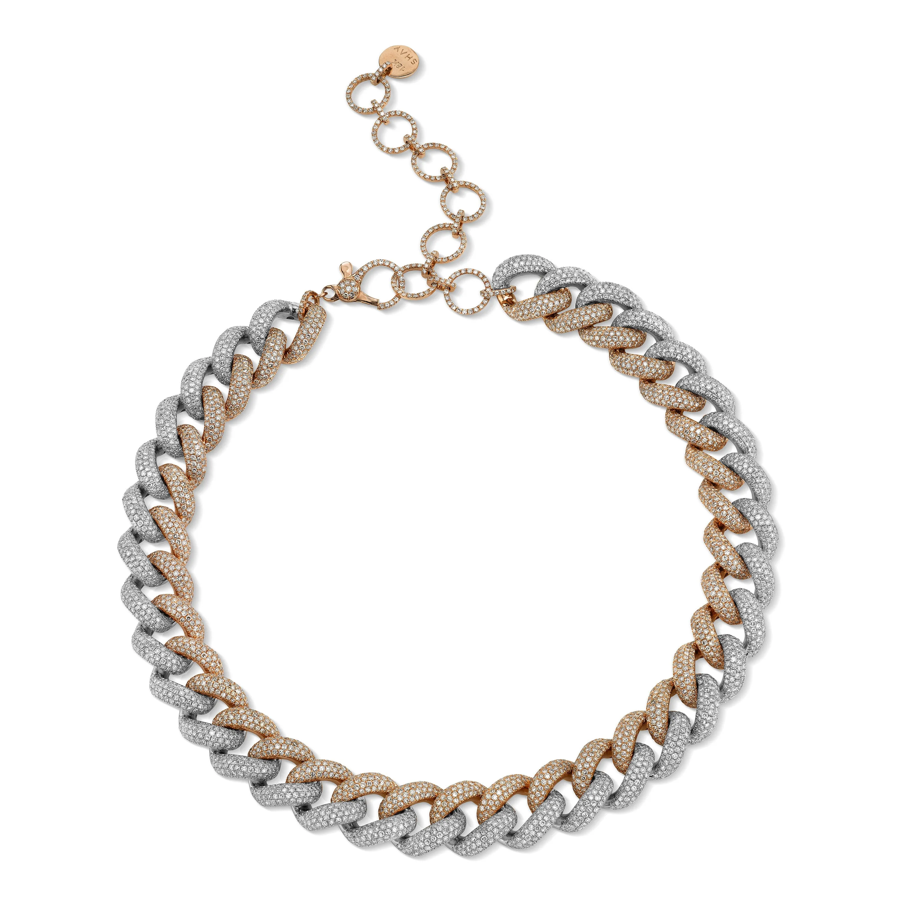 DIAMOND TWO-TONE JUMBO PAVE LINK NECKLACE