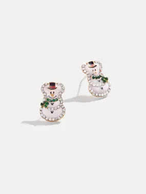 Disney Mickey Mouse Snow Cute Earrings - Snowman Delicate Stud Earrings