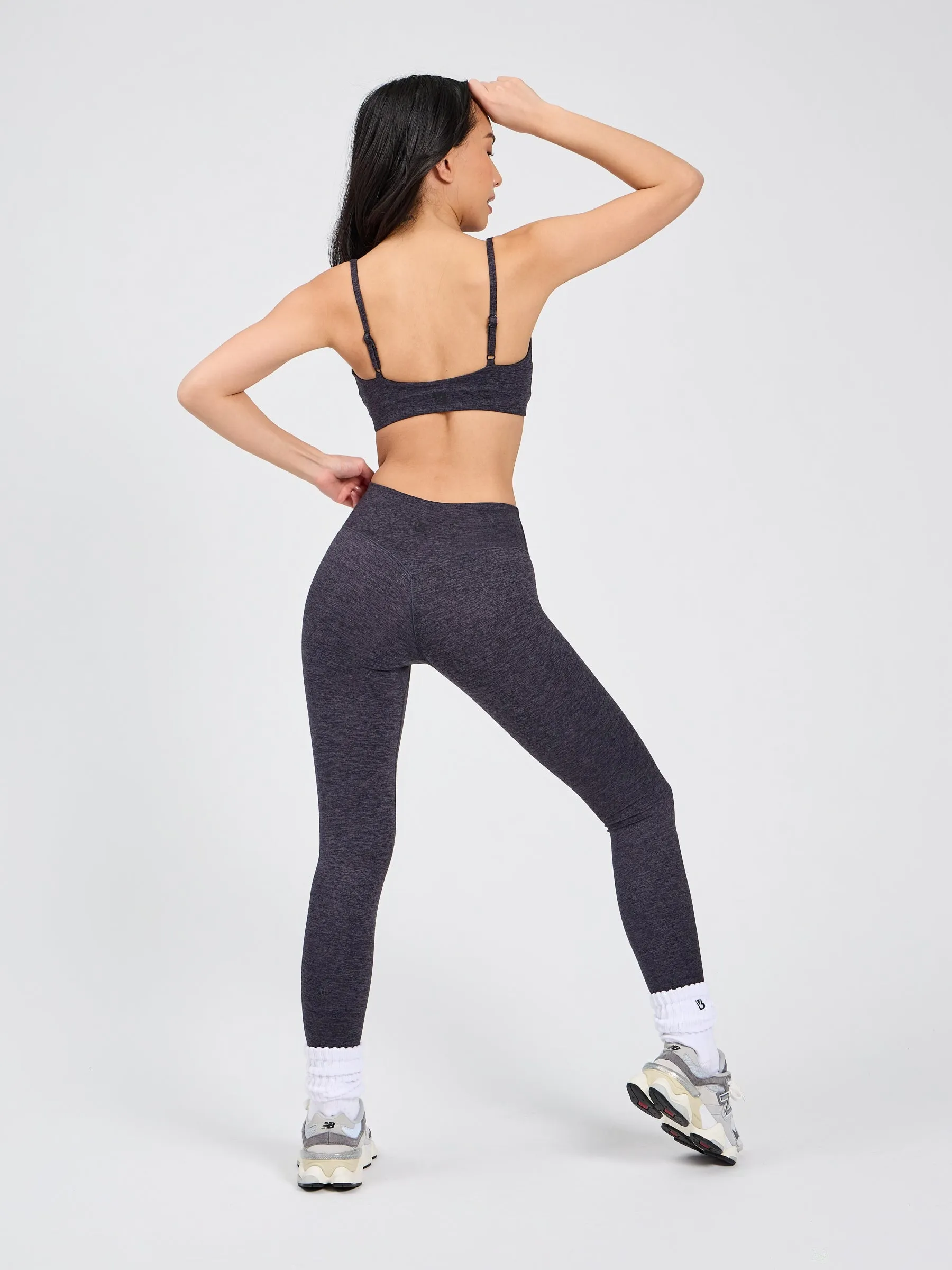 Dream Heathered Sports Bra - Black Heather