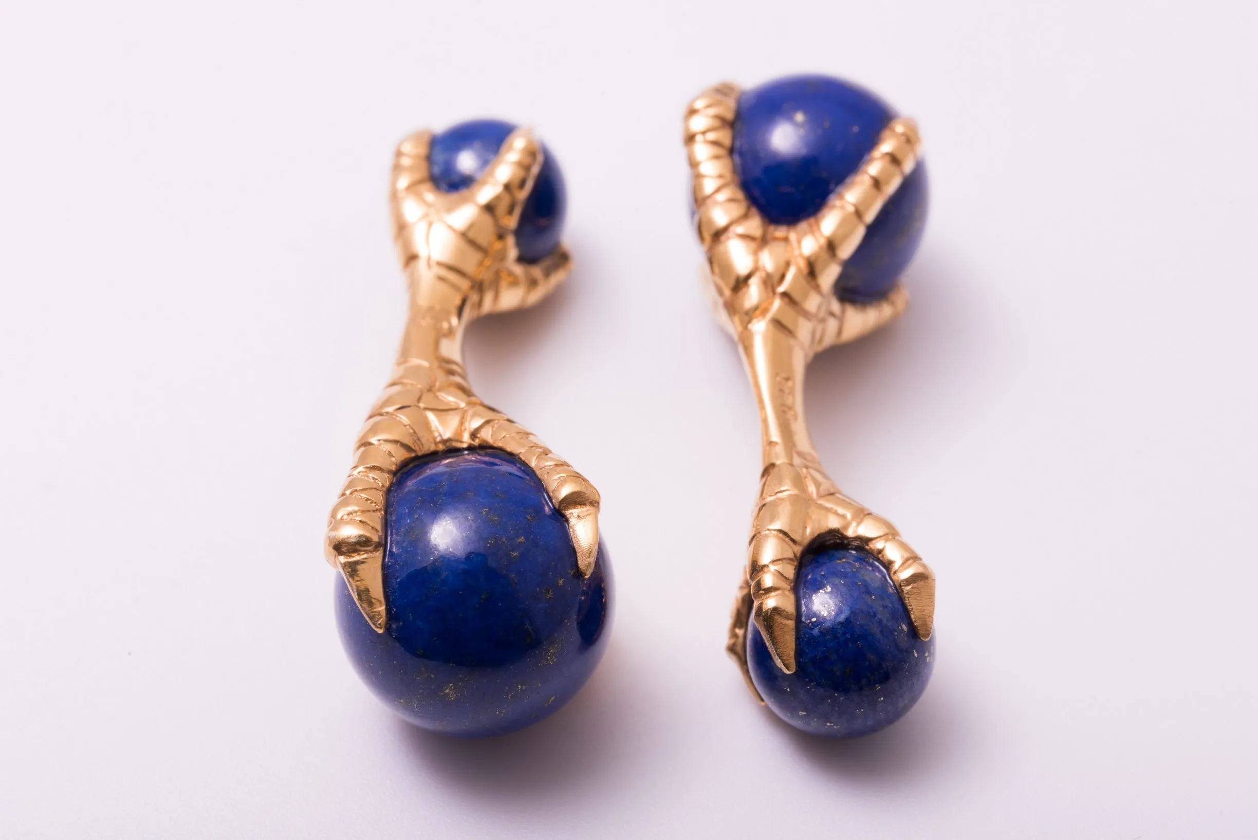 Eagle Claw Lapis Lazuli Gold Cufflinks