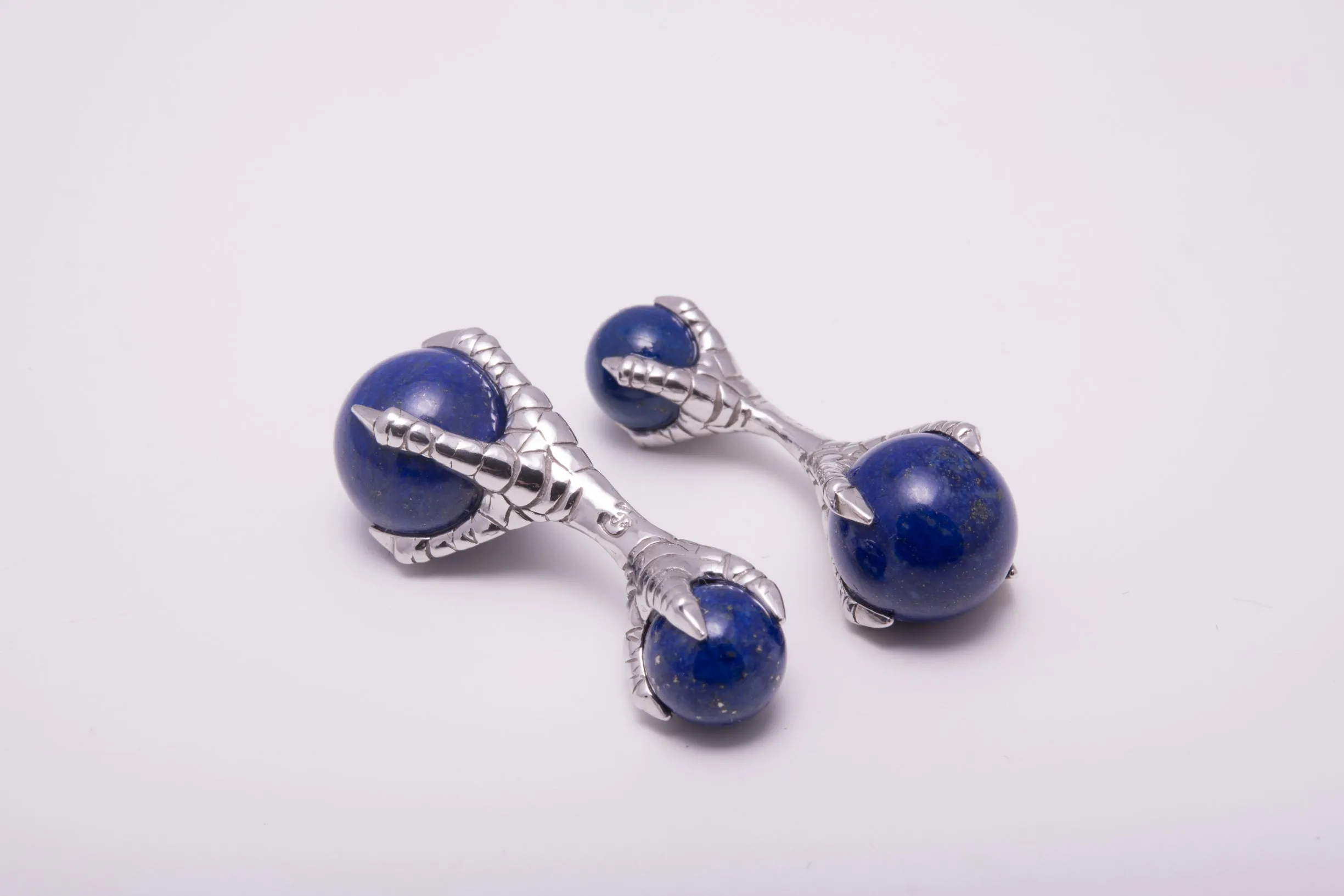 Eagle Claw Lapis Lazuli Silver Cufflinks