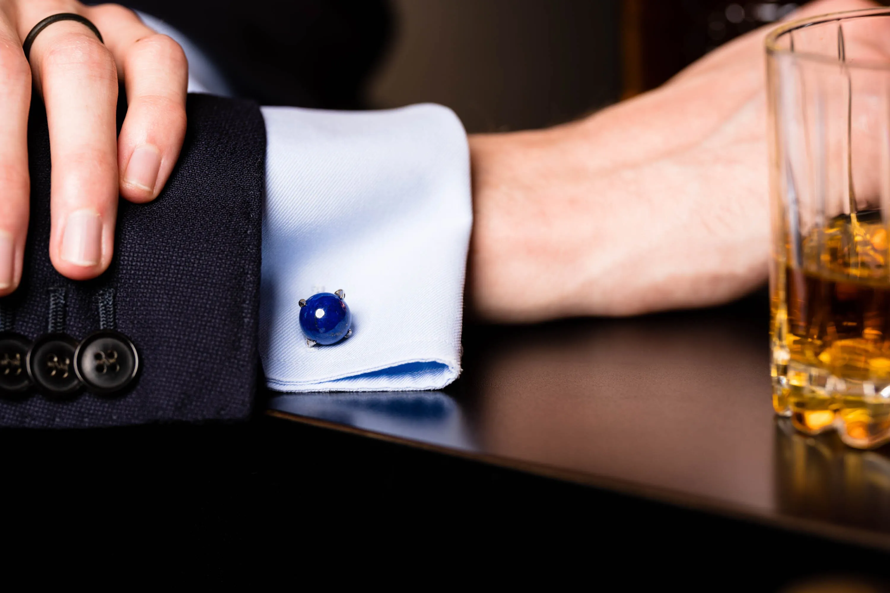 Eagle Claw Lapis Lazuli Silver Cufflinks