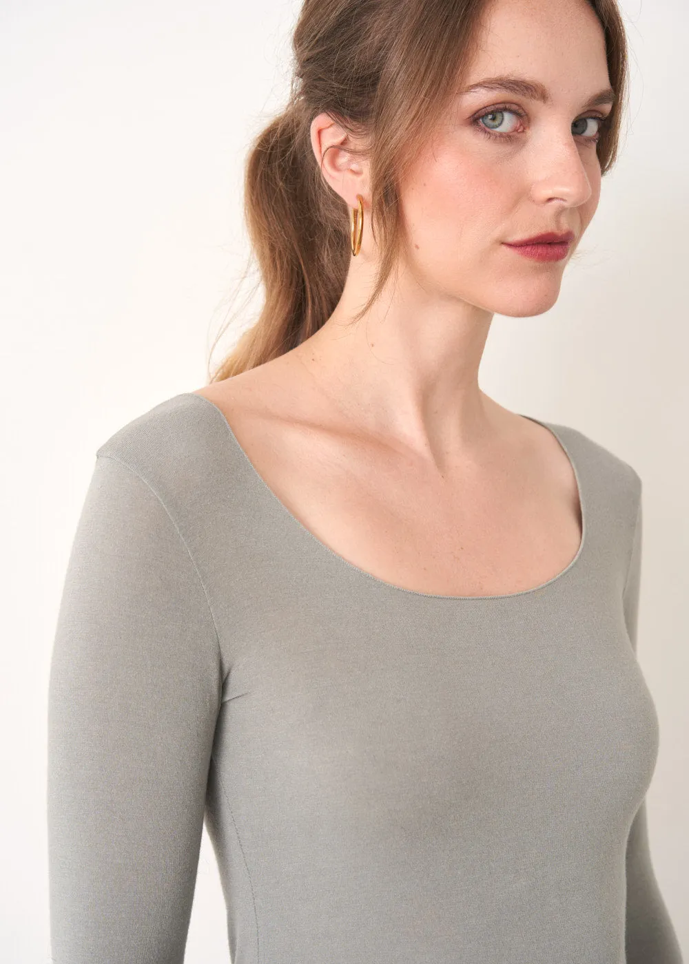 EDDY SOFT CASHMERE MIX TOP - SAGE