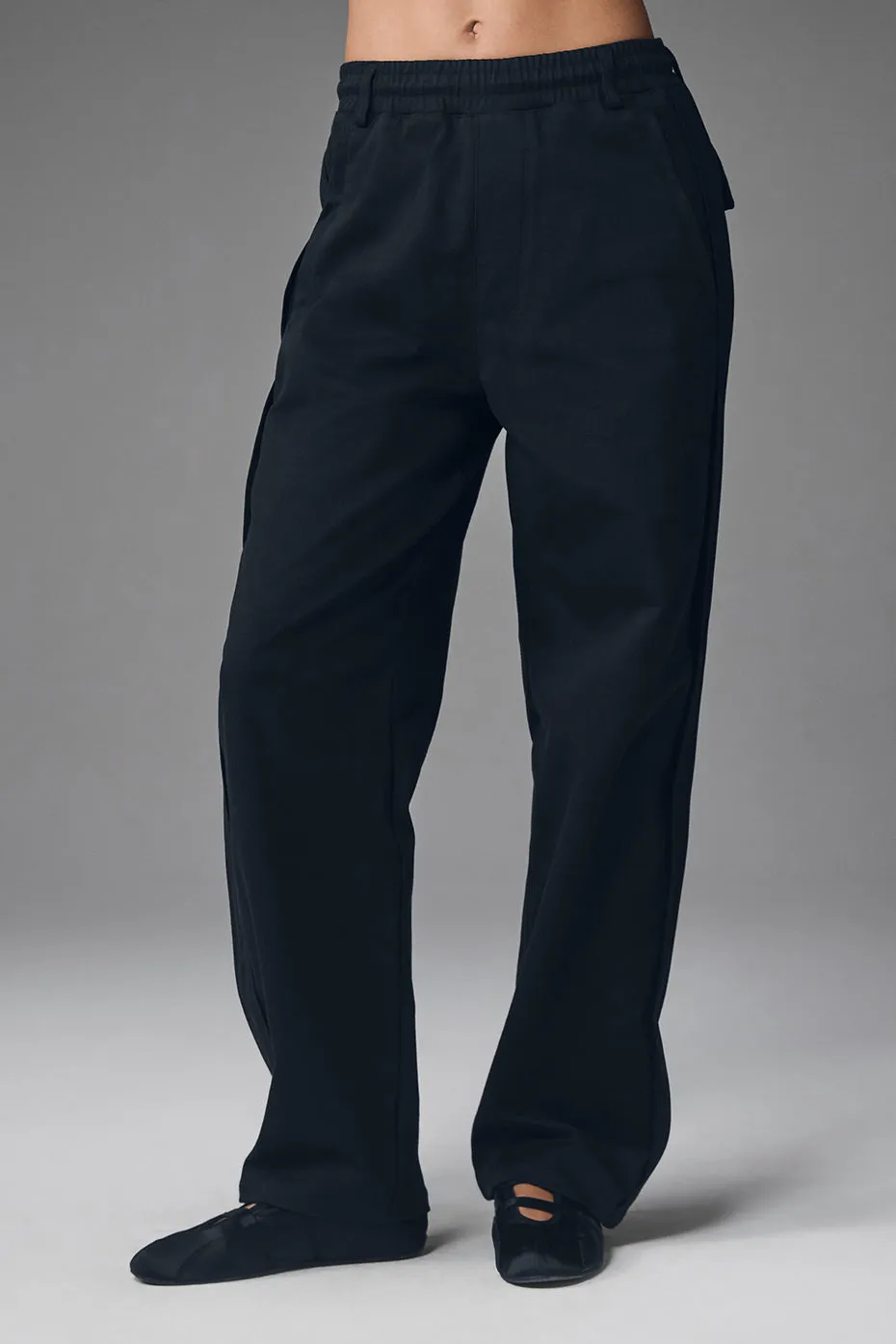 Edition Sueded Straight Leg Pant - Black