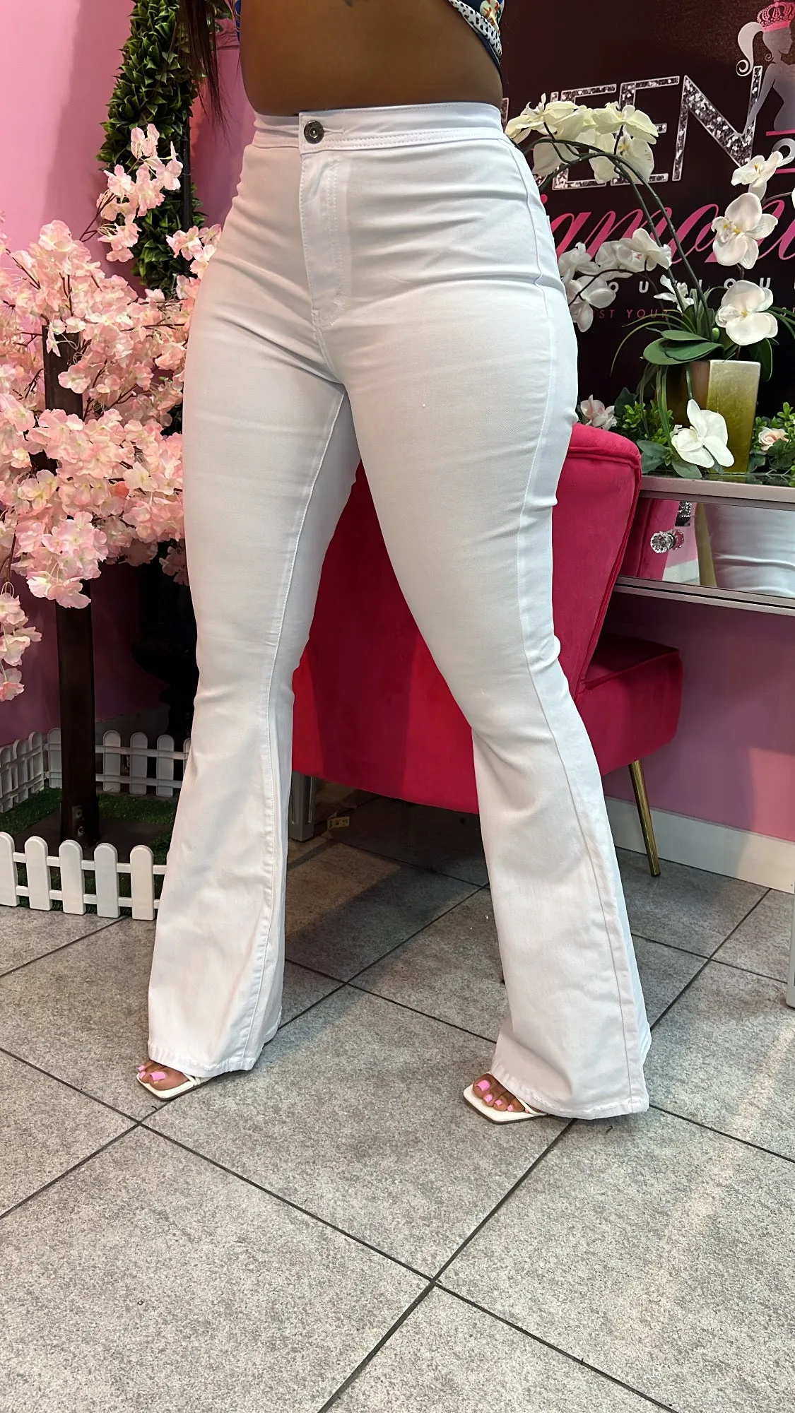 Famous Bell Bottom Jeans - White