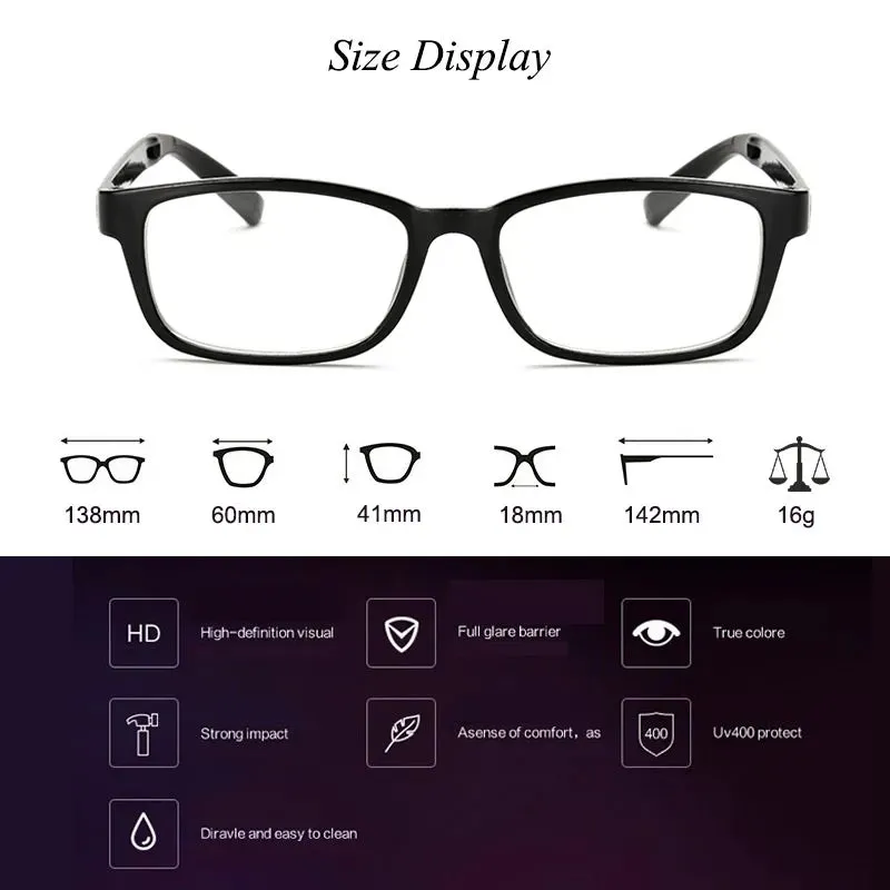 Fashion Womens Clear Lens Black Square Eye Glasses Eyeglasses Frame For Men Masculino Glass Transparent