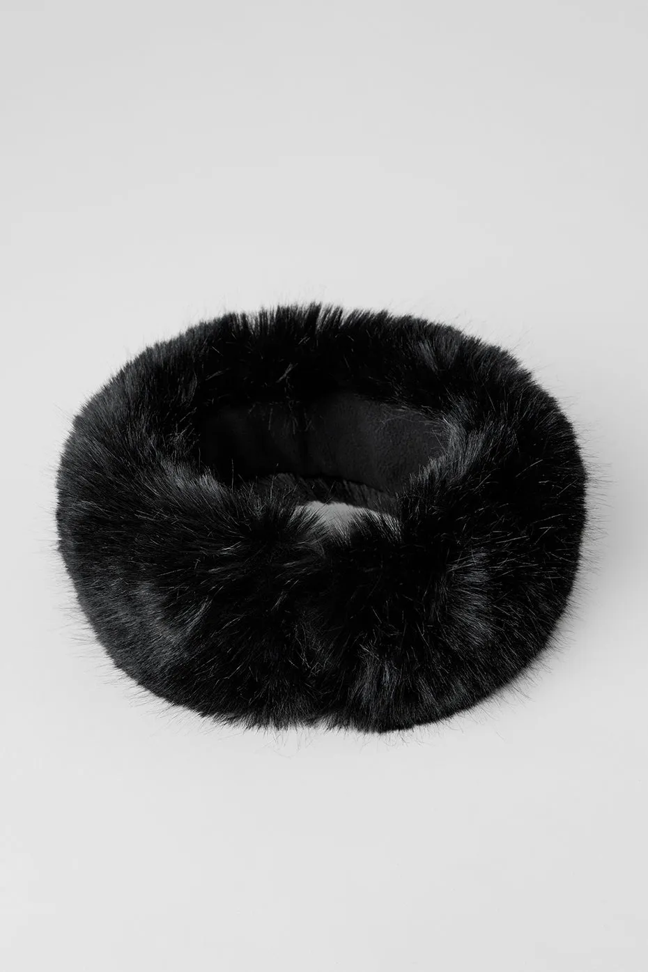 Faux Fur Wintersun Headband - Black