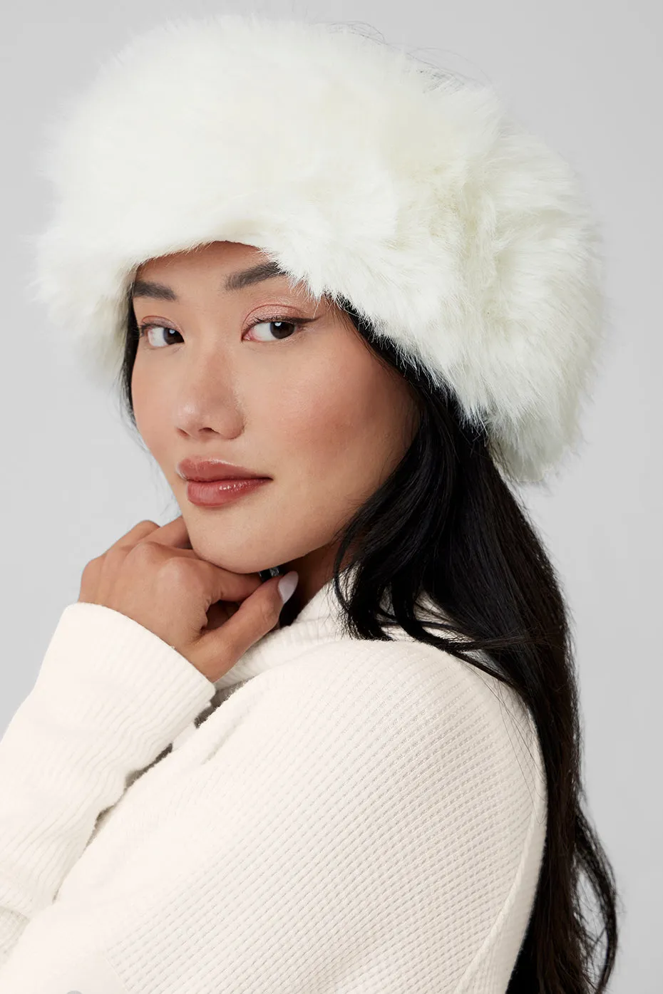 Faux Fur Wintersun Headband - Ivory