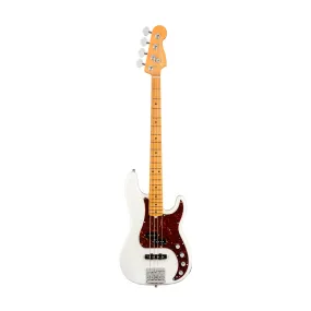 Fender American Ultra Precision Bass Guitar, Maple FB, Arctic Pearl