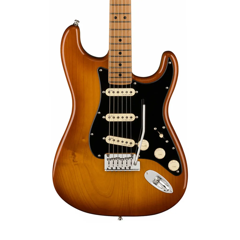 Fender American Ultra Stratocaster Electric Guitar, Roasted Maple FB, Honeyburst