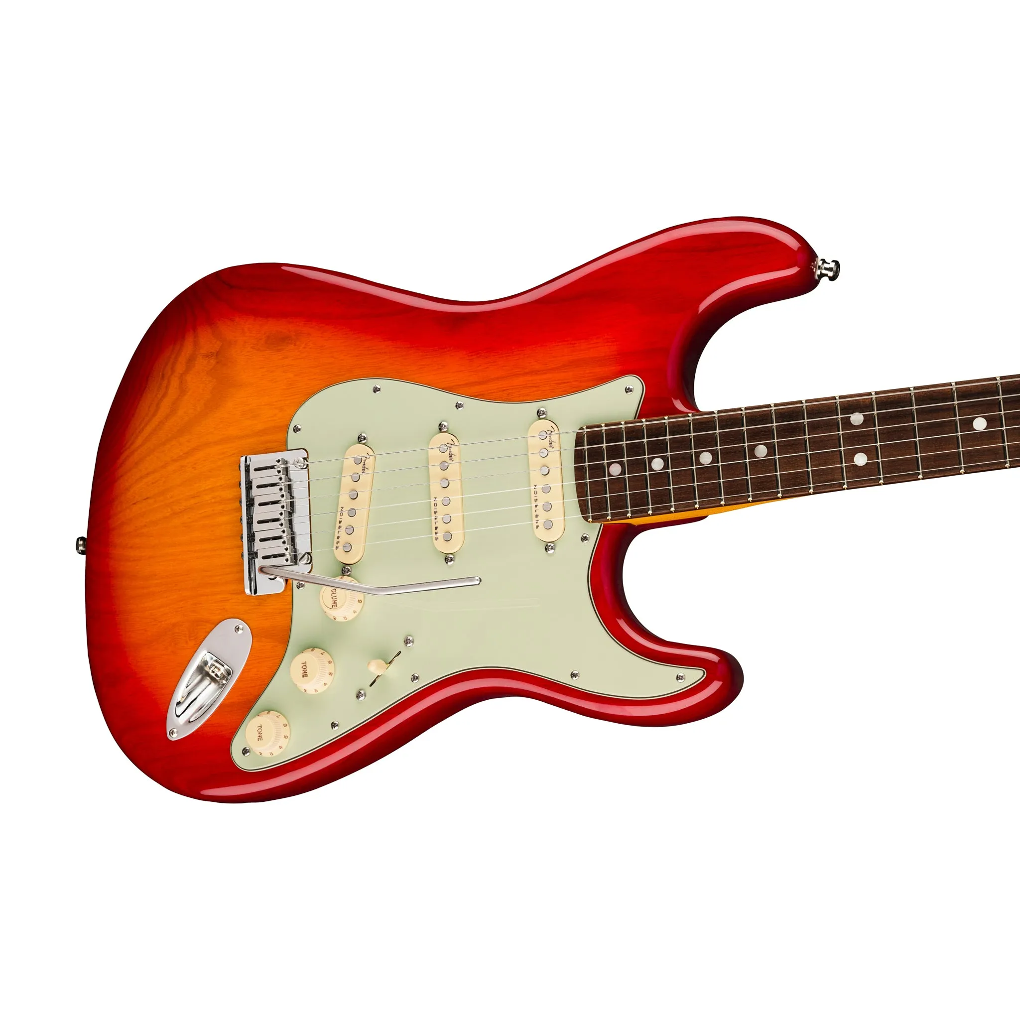 Fender American Ultra Stratocaster Electric Guitar, RW FB, Plasma Red Burst