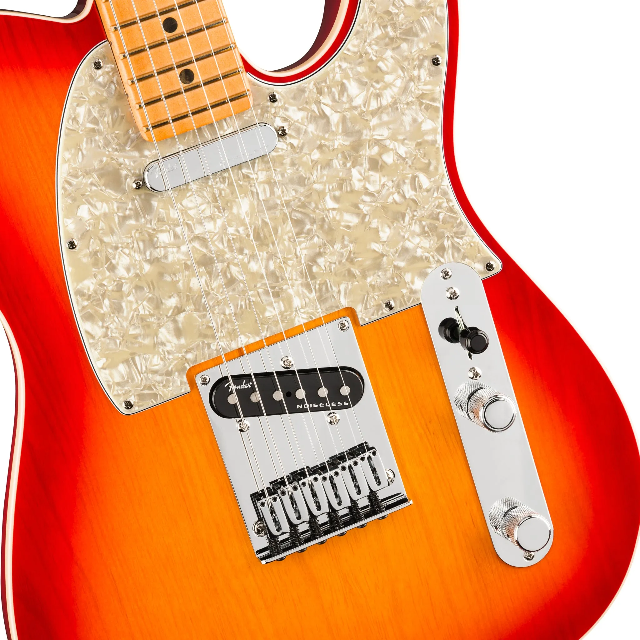 Fender American Ultra Telecaster Electric Guitar, Maple FB, Plasma Red Burst