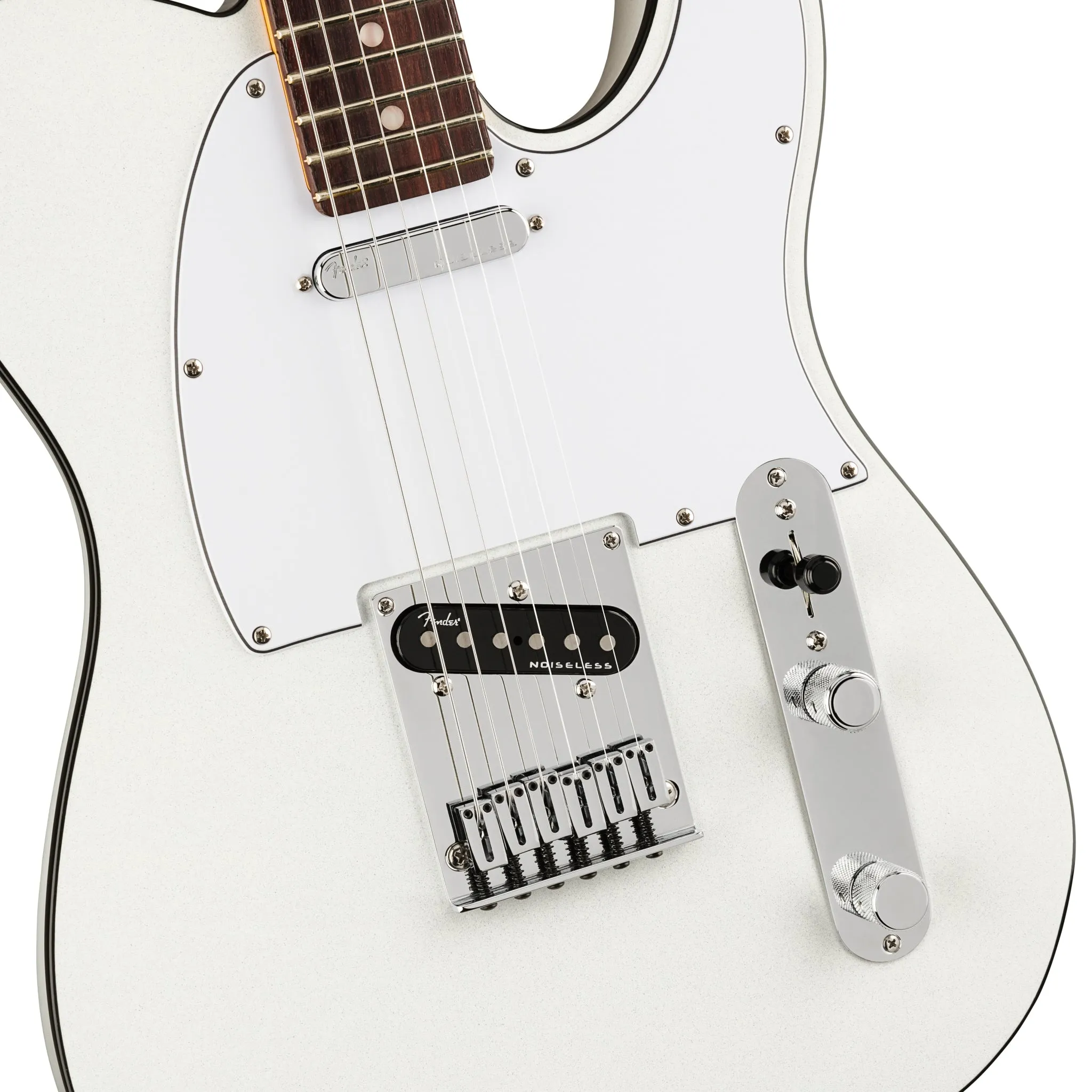 Fender American Ultra Telecaster Electric Guitar, RW FB, Arctic Pearl