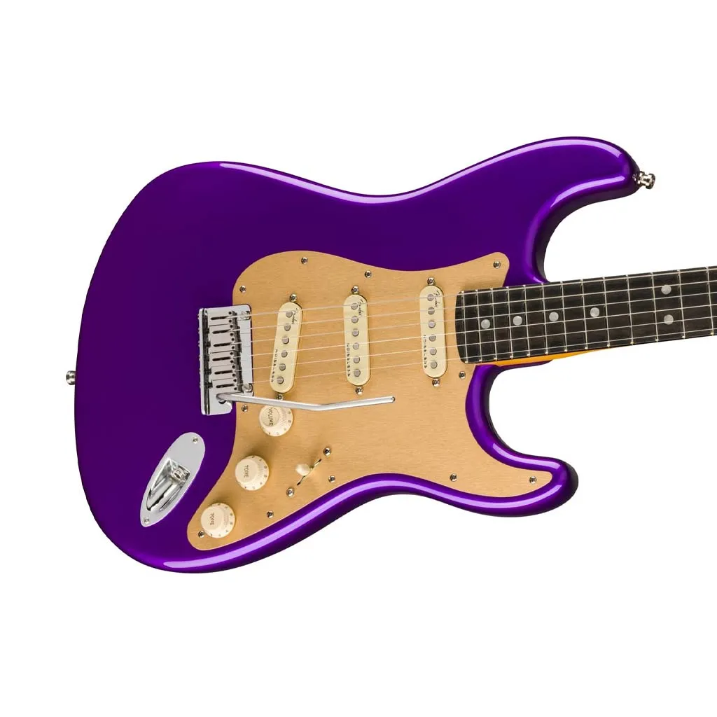 Fender FSR American Ultra Stratocaster Electric Guitar, Ebony FB, Plum Metallic