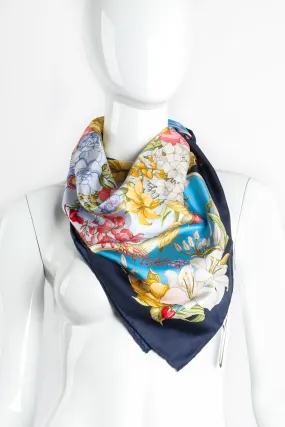 Floral Wildflower Berries Silk Scarf