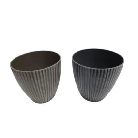 Flower Pot -Striped - 16.5Cm X 14.5Cm X 10Cm - 6.5