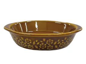 Flower Relief Oval Bakeware Brown