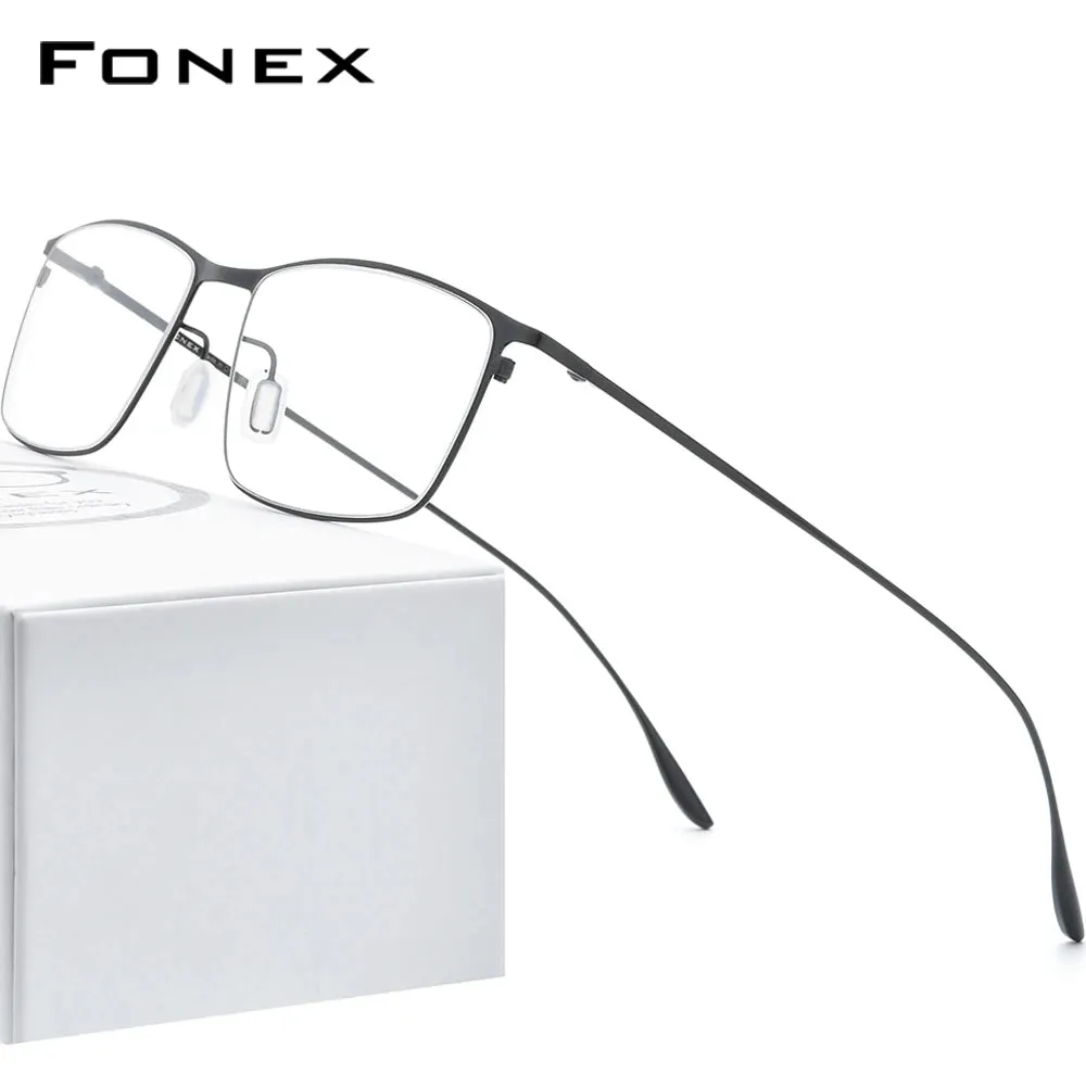 FONEX Titanium Alloy Glasses Frame Men Square Myopia Prescription Eyeglasses Frames 2020 New Full Optical Korean Eyewear 8105