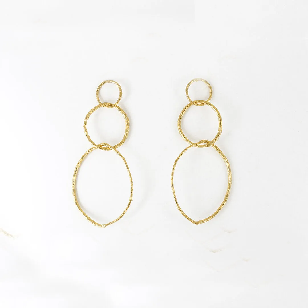 Forest lavish - long earrings - silver 925 - gold plated