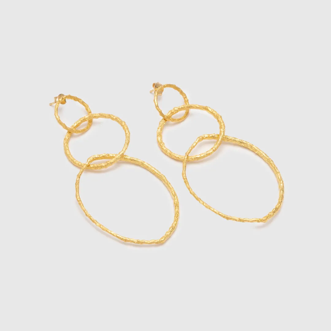 Forest lavish - long earrings - silver 925 - gold plated