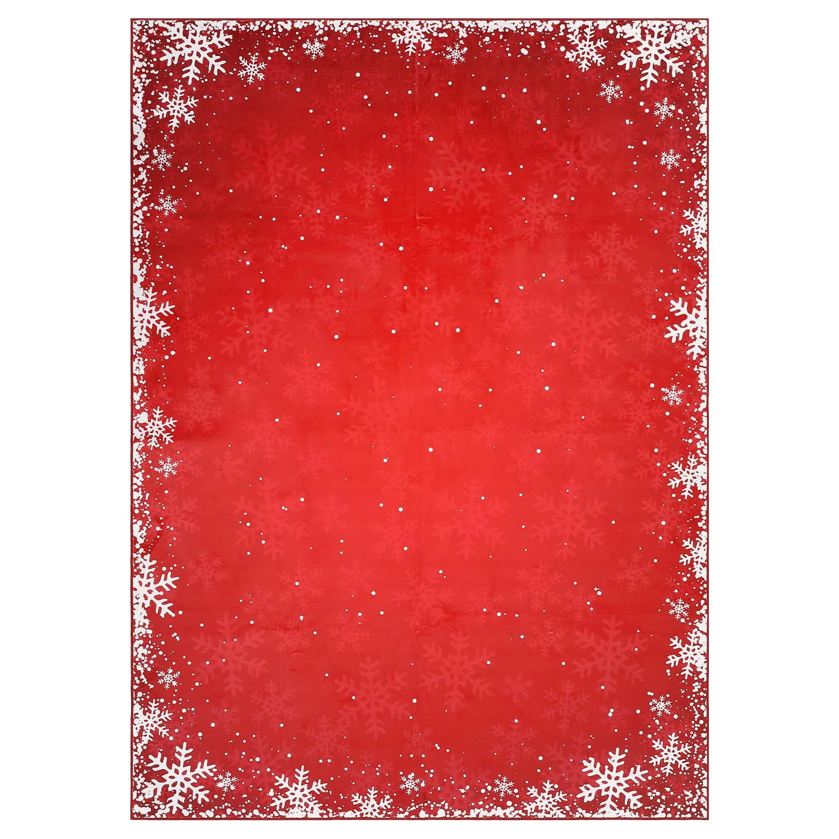 GARVEE Christmas Area Rug 8x10 Washable Living Room Rug Snowflake Area Rugs Christmas Large Decorative Rug Xmas Throw Carpet Washable Non Slip Holiday Rug forBedroom Living Room Farmhouse Room,Red