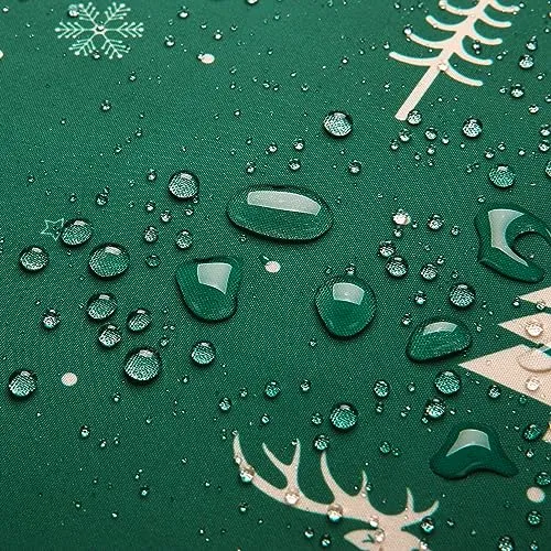 GARVEE Christmas Table Cloth Rectangle 60x84 Inch, Waterproof Holiday Xmas Deer Tree Kitchen Farmhouse Christmas Table Decorations for Home Dining Party, Oblong Table Cloth for Indoor Outdoor, Green