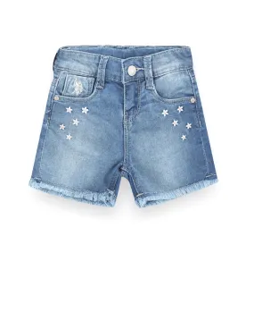 Girls Embroidered Daisy Shorts