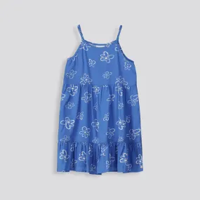 Girls Short Tiered Dress _ 154778 _ Blue