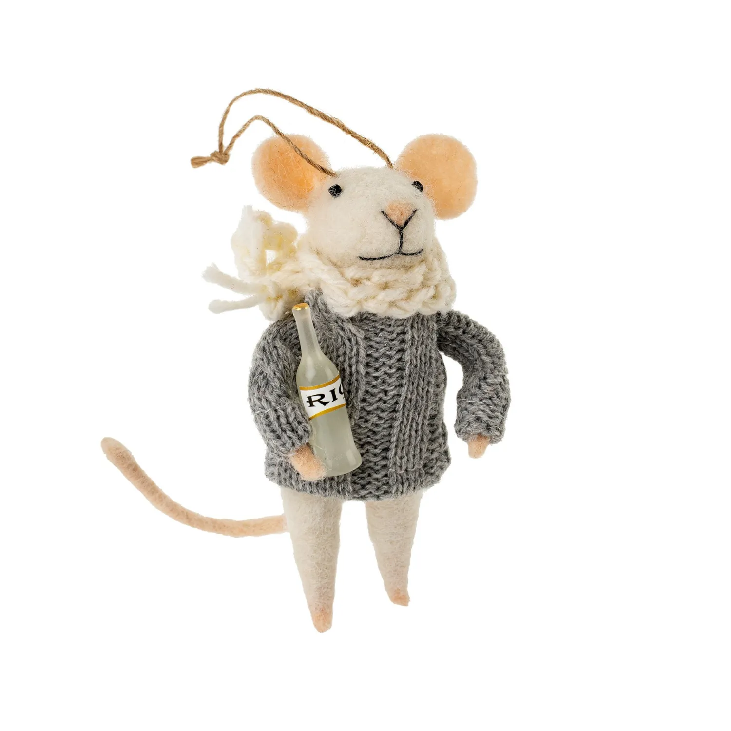 Grey Grog Mouse Ornament