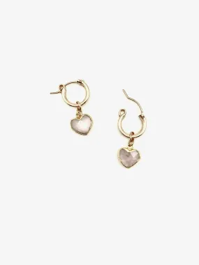 Heartfelt Rose Quartz Hoops