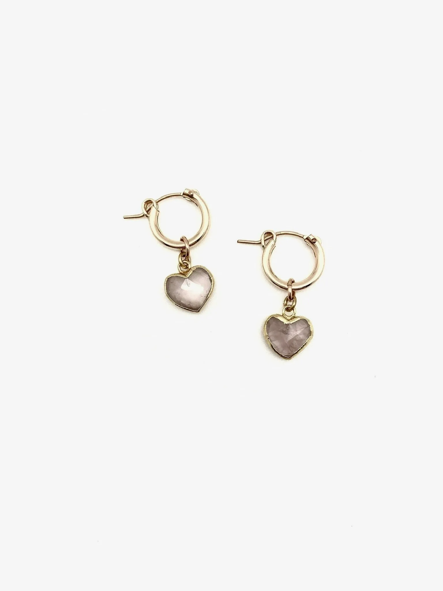 Heartfelt Rose Quartz Hoops