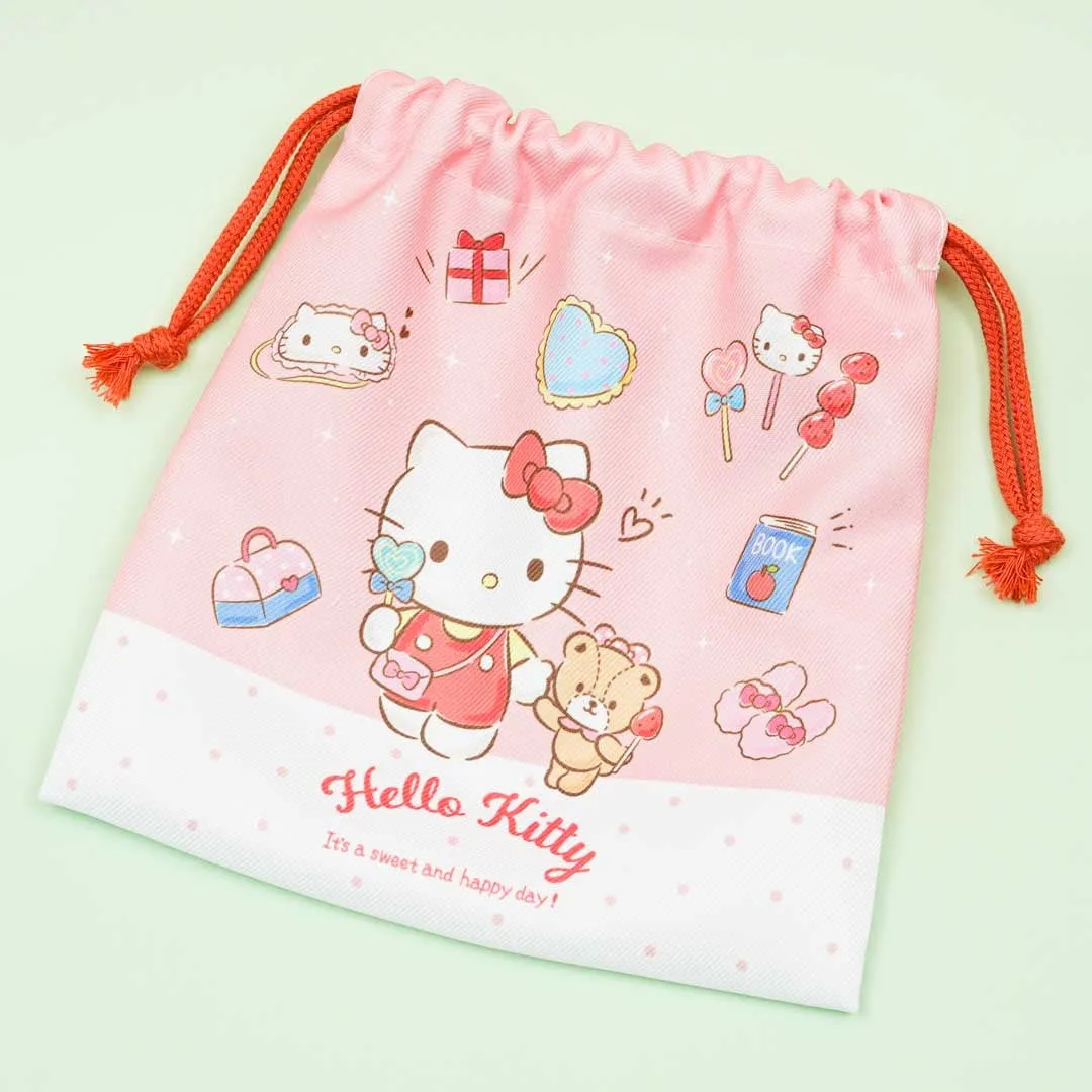 Hello Kitty & Tiny Chum Shopping Spree Drawstring Pouch