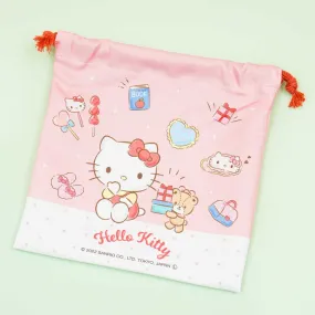 Hello Kitty & Tiny Chum Shopping Spree Drawstring Pouch