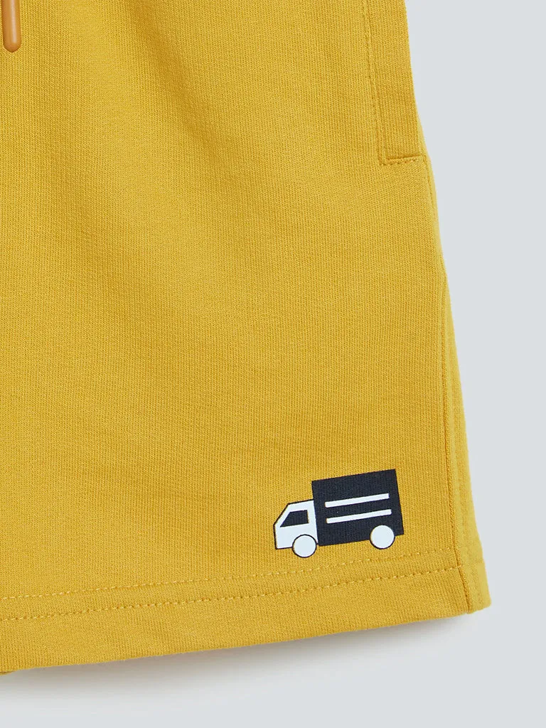 HOP Kids Mustard Truck Pattern Shorts