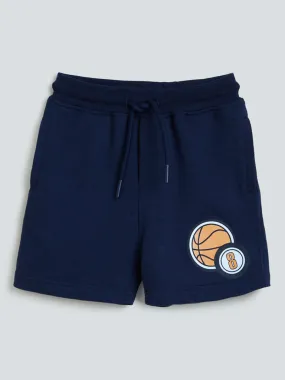 HOP Kids Navy Basketball Pattern Shorts