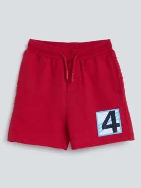 HOP Kids Red Printed Shorts