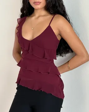 Irani Top in Ruby Wine