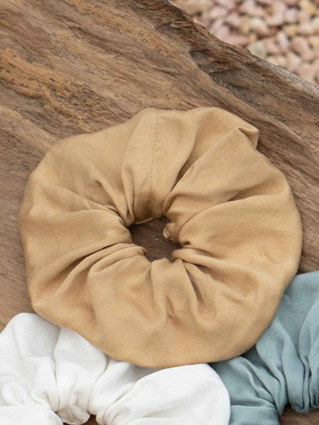 Jumbo Bamboo Scrunchie Fawn