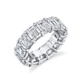 JUMBO DIAMOND EMERALD CUT ETERNITY BAND, 14cts