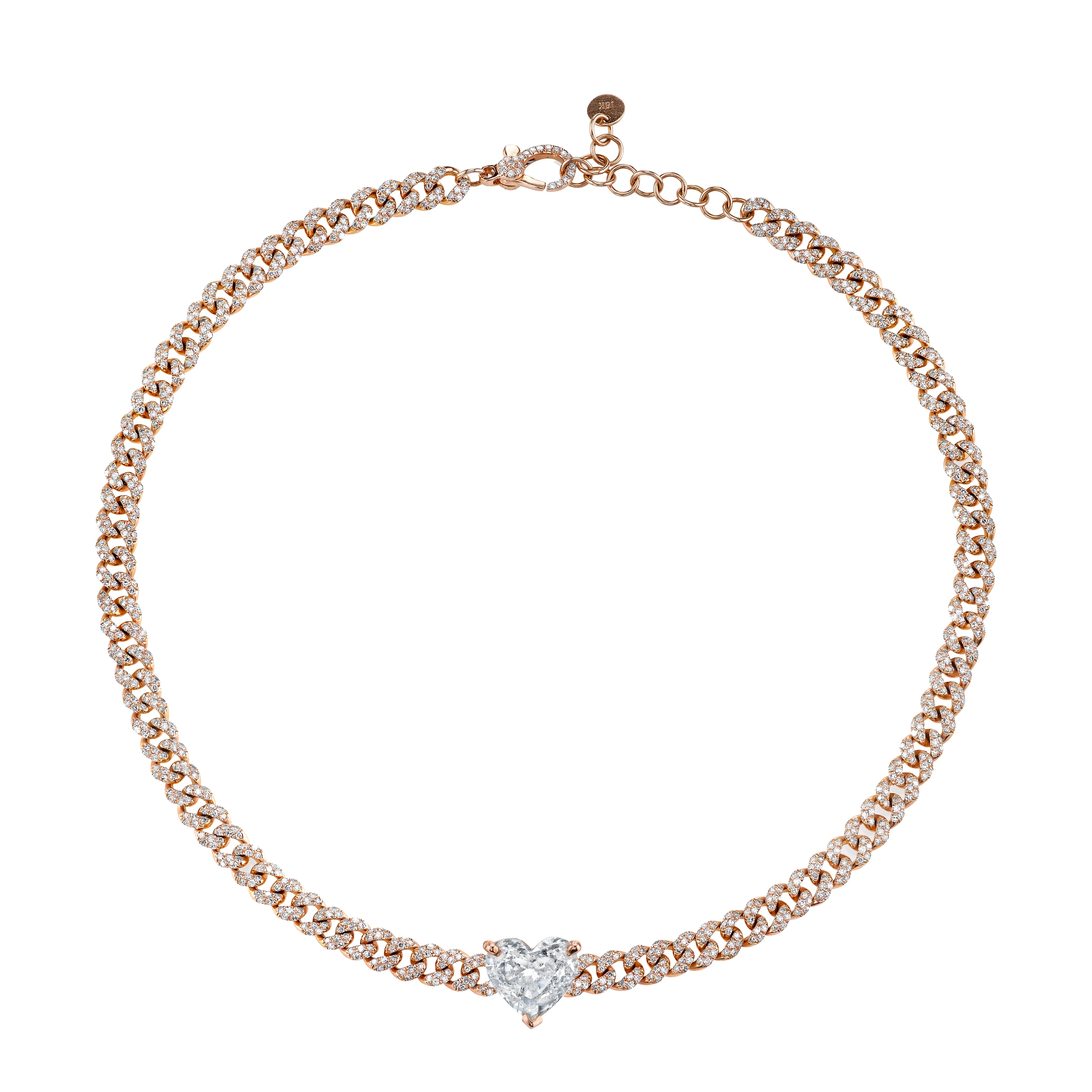 JUMBO DIAMOND HEART MINI PAVE LINK CHOKER