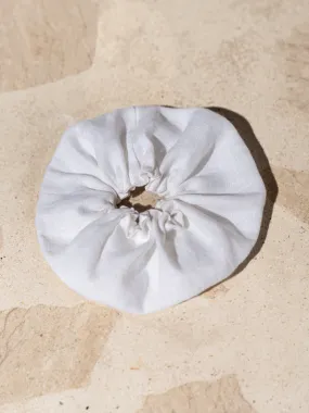 Jumbo Linen Scrunchie White