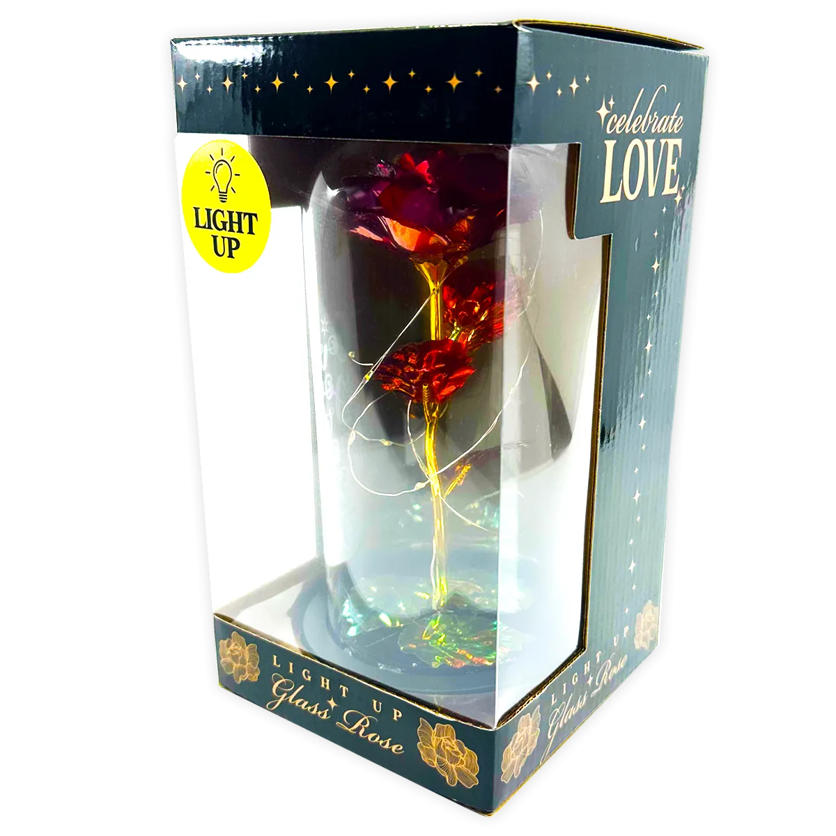 Jumbo Rose Glass Keepsake - 2 Pieces Per Retail Ready Display 24546