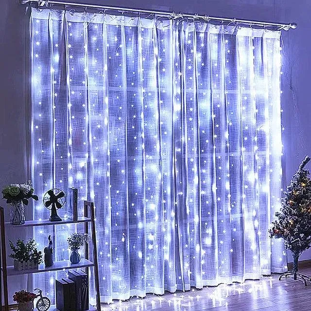 LED Curtain String Lights Christmas Garland Fairy Light