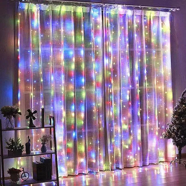 LED Curtain String Lights Christmas Garland Fairy Light